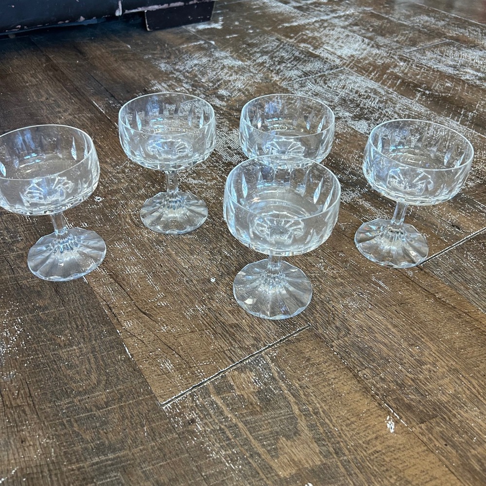 Villeroy & Boch Arabelle Champagne Sherbet Glass Set of 5 Clear Cut Crystal 4.5"